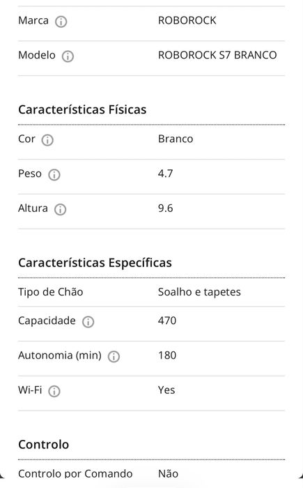 Robot aspirador com Mopa Roborock S7