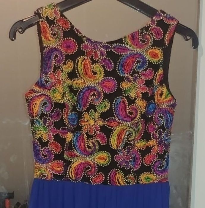 Suknia kolorowa efektowna suknia 36