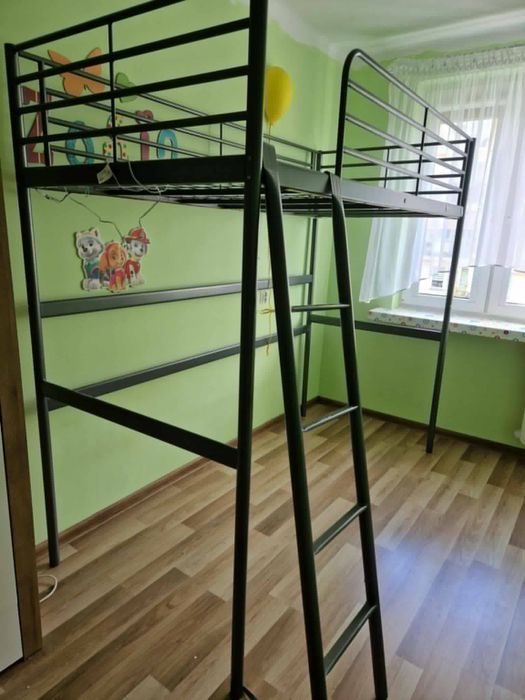 Łóżko antresola IKEA SVÄRTA 90x200 cm – srebrne