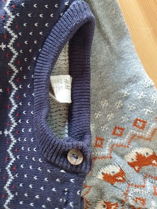 Elegancki komplet dla chłopca: sweterki h&m i spodnie 80-86
