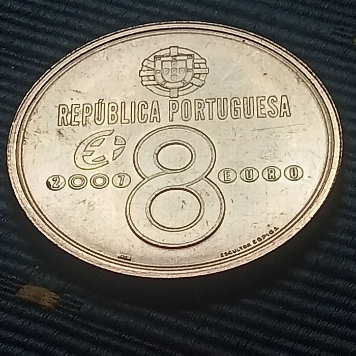 moeda 8 euros prata a passarola