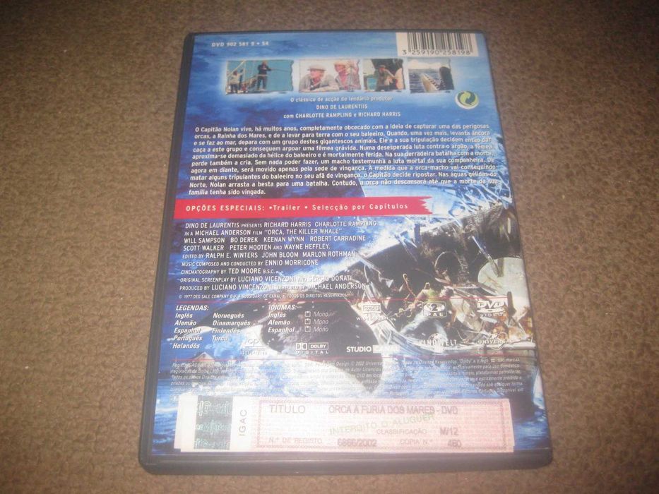 DVD "Orca: A Fúria dos Mares" com Bo Derek/Raro!
