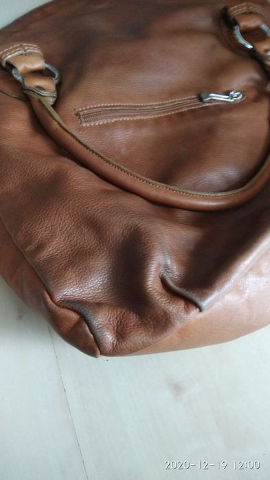 Włoska brązowa torebka ze skóry