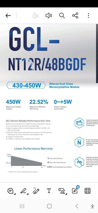 PAINEL SOLAR  GLC. 440W -BIFACIAL -NOVOS 100 EUROS