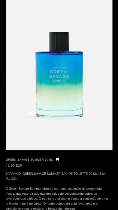 Perfume Green Savage Summer 90ML ZARA