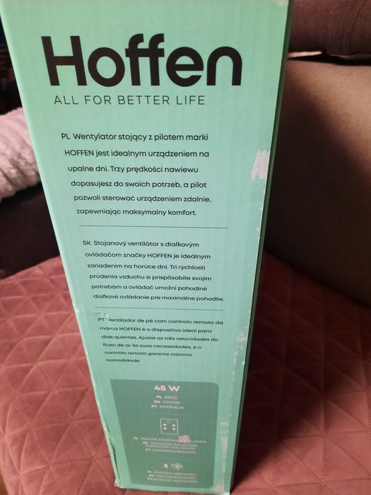 Wentylator stojący Hoffen 45 W z pilotem