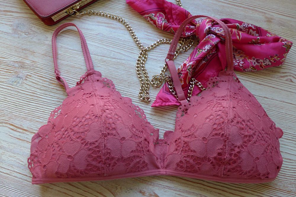 H&M malwowy skandynawski 80B 75B stanik bra biustonosz codzienny ładny