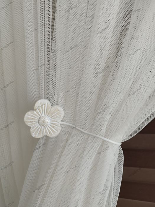 2 spinki klamry białe do firan zasłon na magnes