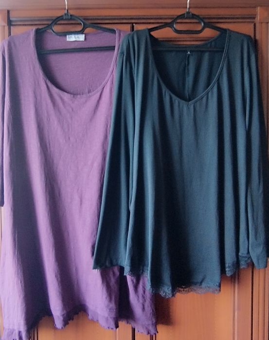 Туника р.XXXL/60-62 фиолетовая и блуза SHEIN БАТАЛ р.56-58 чёрная