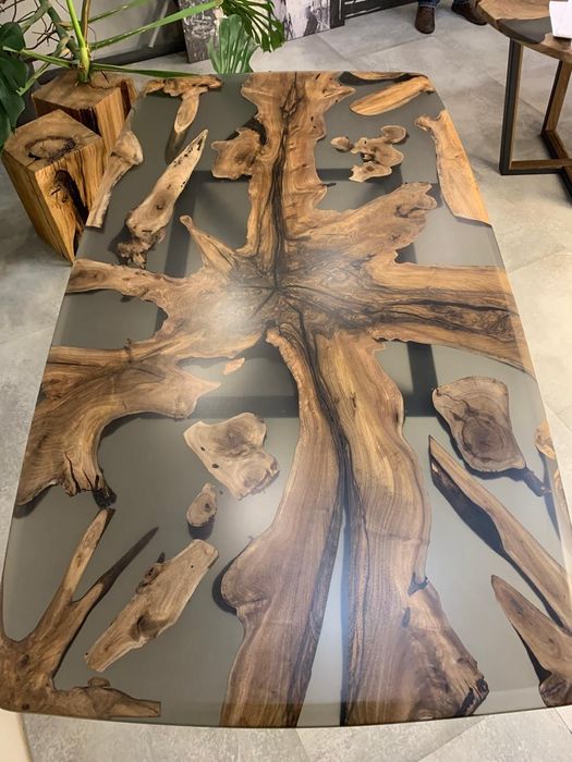 Новый Стол Уникальный VOLLMER Tables Slab 180x100x4 см Орех&Эпоксидка