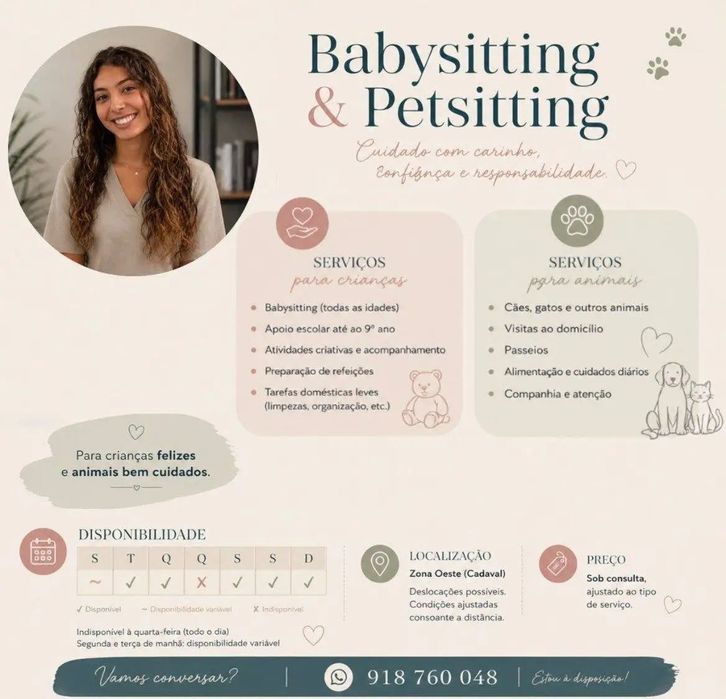 Babysitter e Petsitter - Zona Oeste e Lisboa