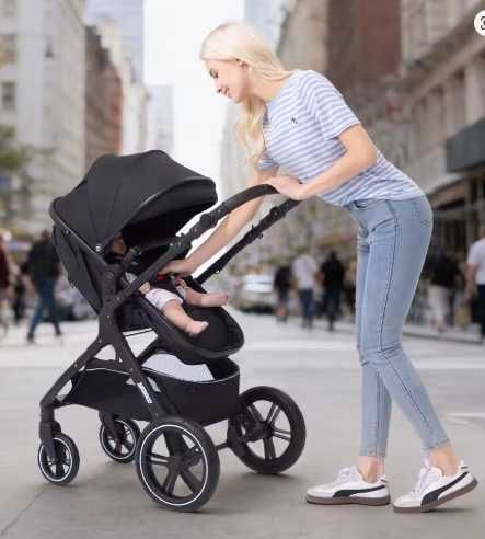 Zestaw wózka dziecięcego 3 w 1 Premium, miękka, odporna na pot wozek