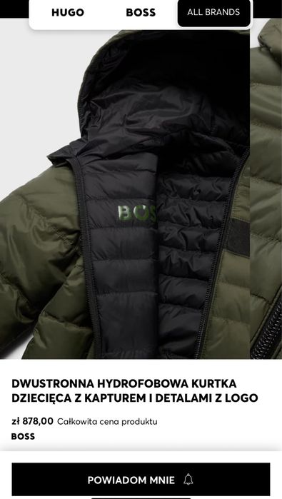 Kurtka puchowa  Hugo Boss rozm S hydrofobowa dwustronna
