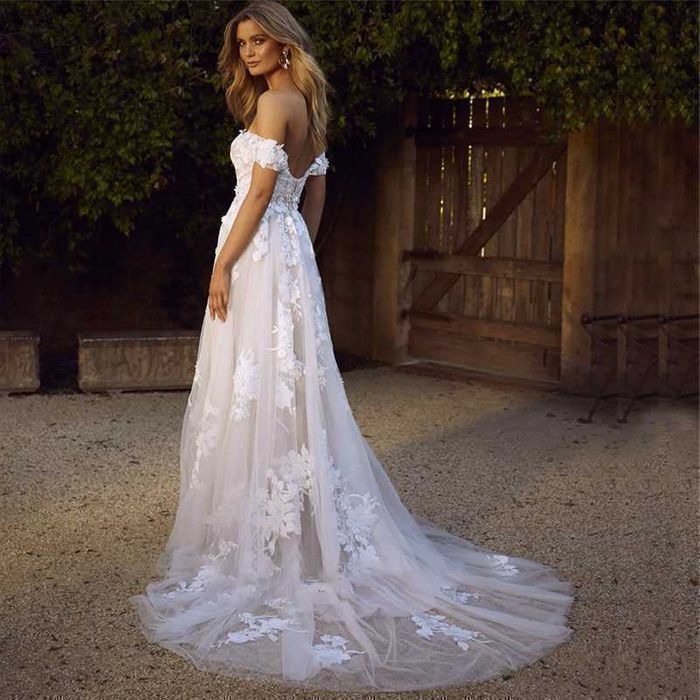 Suknia ślubna #18 boho dekolt serce ivory beż linia A rozmiar 40 L