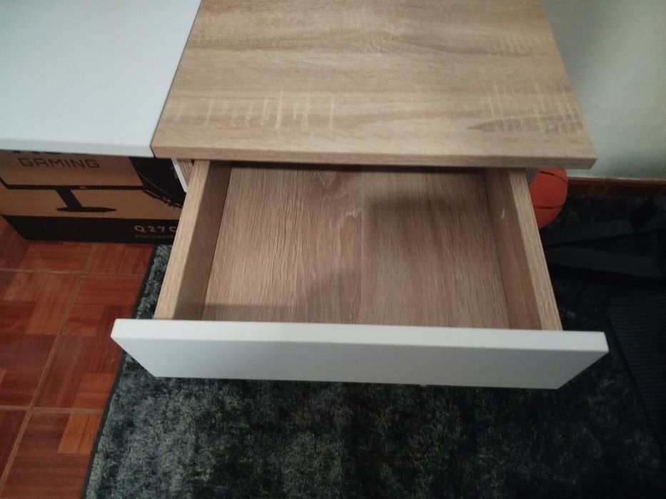 Conjunto, secretária com gaveta e monitor gamer