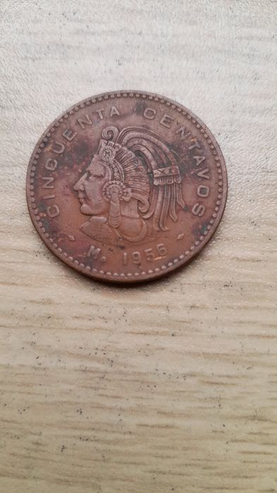 Moeda 50 centavos Estados Unidos Mexicanos 1956