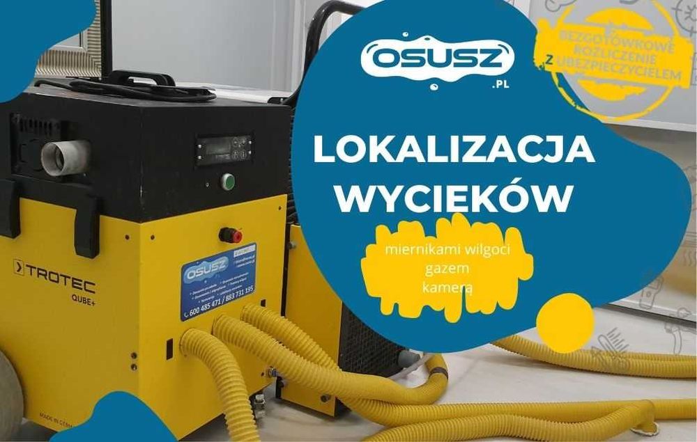 OSUSZANIE budynków, LOKALIZACJA wycieków, wynajem osuszaczy WROCŁAW