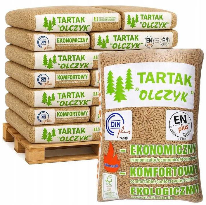 Pellet Olczyk Paleta 975kg Pelet Drzewny Certyfikowany DARMOWA DOSTAWA
