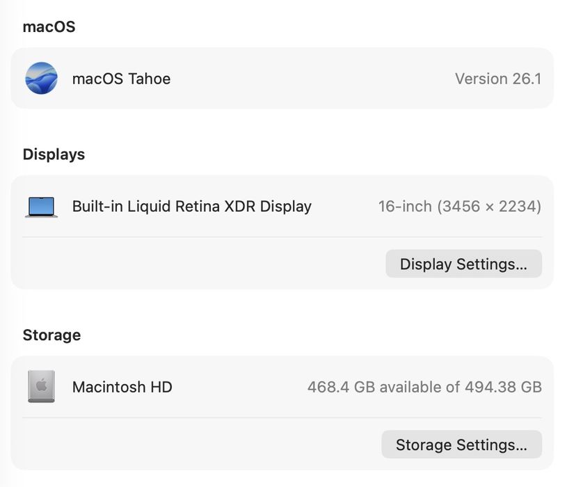 MacBook Pro 16 2021 16 GPU 32 GB RAM 512 SSD 86%