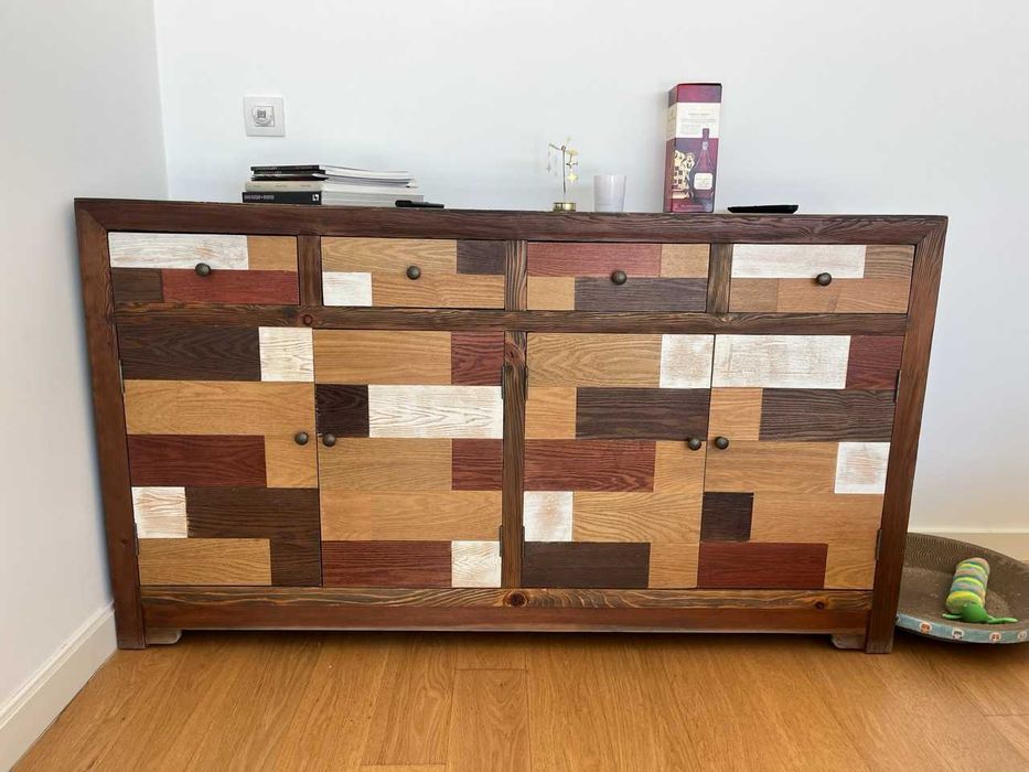 Solid Wood Patchwork Cabinet