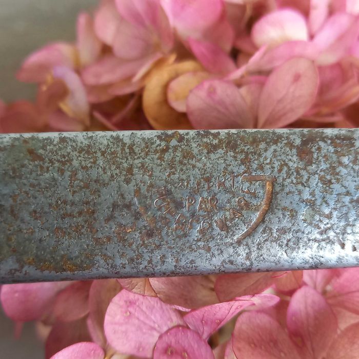 Duża miedziana głęboka patelnia poj. 2,5 litra - sygnowana