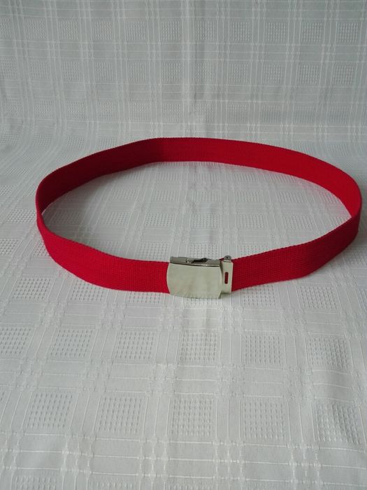 Pasek męski czerwony 112cm, jak nowy