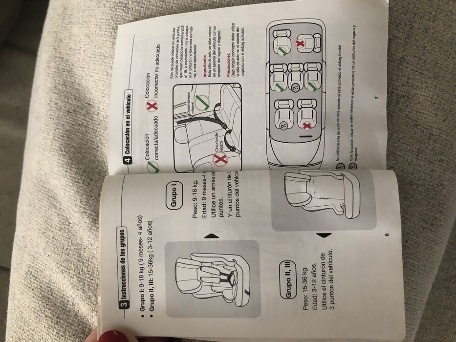 Cadeira auto crianca grupo I/II/III