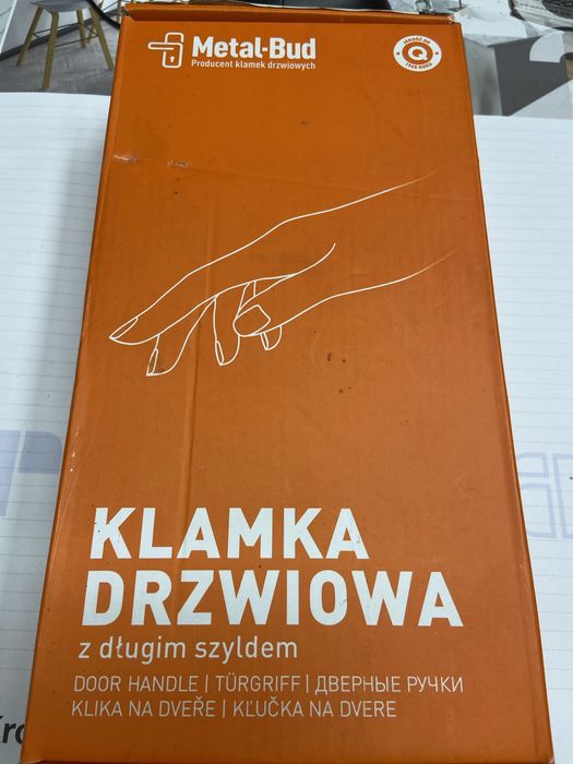 Klamka drzwiowa z dlugim szyldem kpl