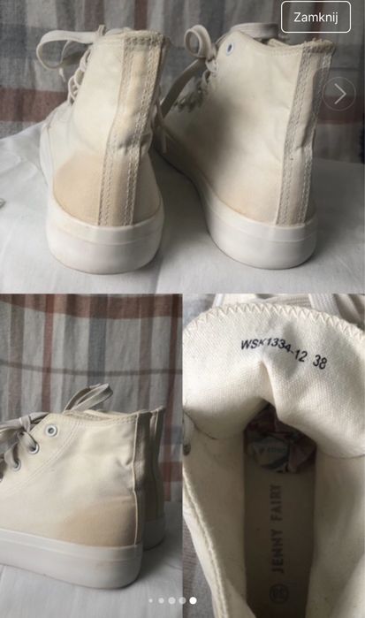 Sznurowane kremowe trampki za kostkę, unisex, CCC/Jenny Fairy