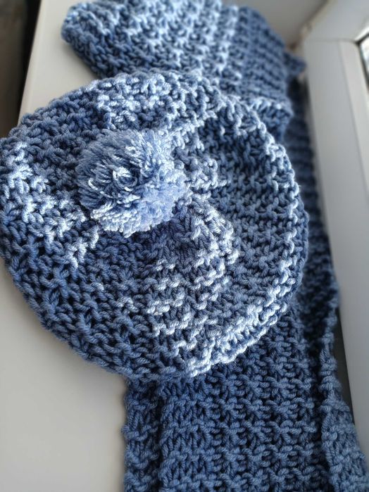 Берет і шарф в'язані, ручна робота, розмір М - L