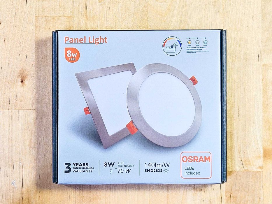 1x Painel LED 5W slim circular branco c/ chip OSRAM DURIS E 2835
