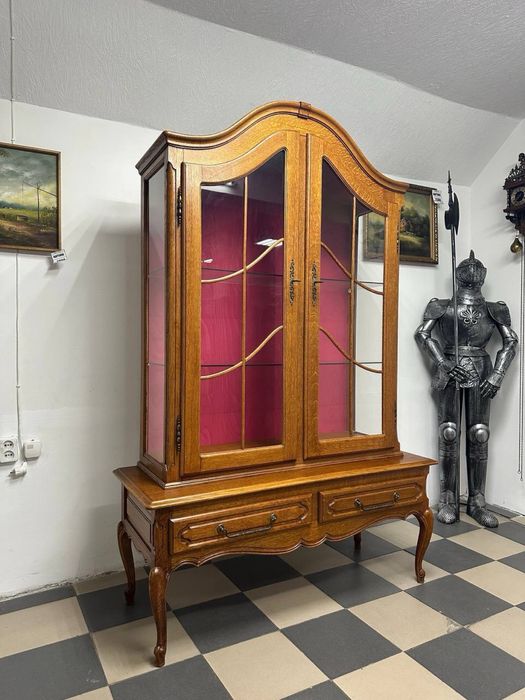 Вітрина дубова у стилі Людивика витрина дерево 3992