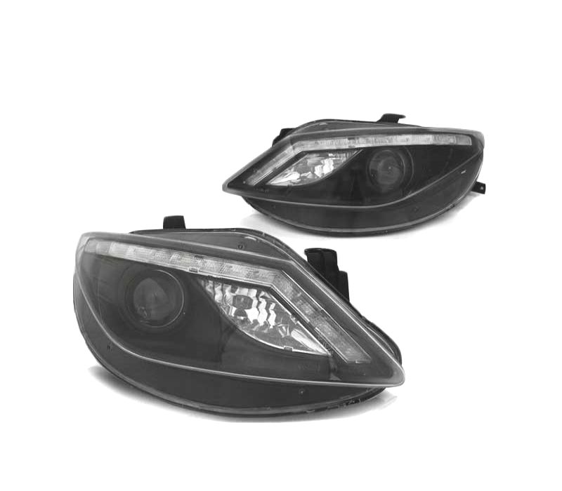 FARÓIS PARA SEAT IBIZA 6J 08-2 LOOK R8 PRETOS