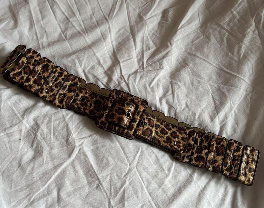 Леопардовий вінтажний ремінь y2k