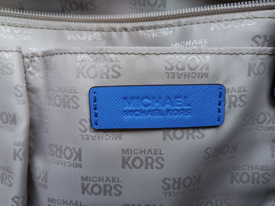 Nowa torebka shopperka Michael Kors chabrowa skóra saffiano plus grati