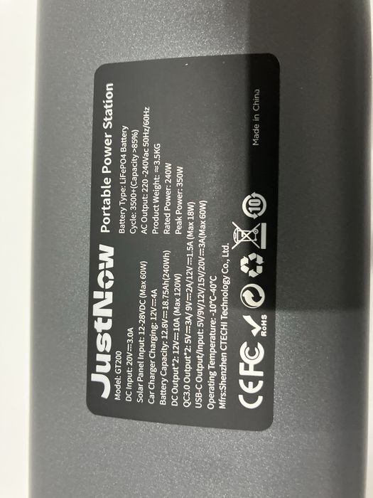 Зарядная станция Ctechi JustNow GT200 240Wh Lifepo4 батарея как у Ecoflow и Bluetti