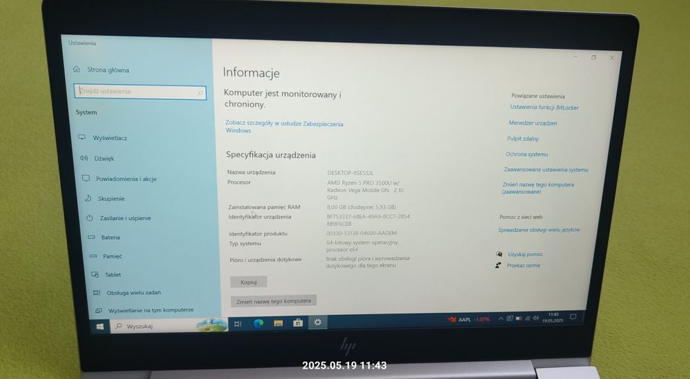 Laptop HP Elitebook 745 G6  Ryzen 5 Pro