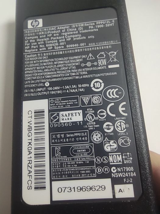 Carregador de Portátil HP    19v   4,74A    90W