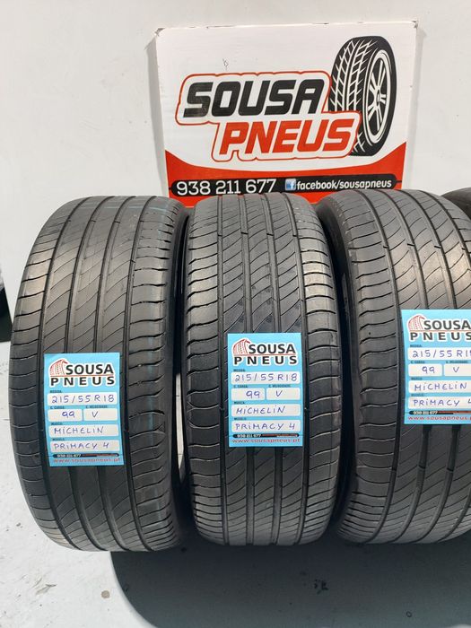 4 pneus impecáveis 215-55R18 Michelin - Oferta da Entrega - 250 Euros