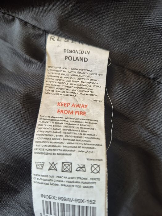 Зимова куртка пуховик Reserved для дівчинки