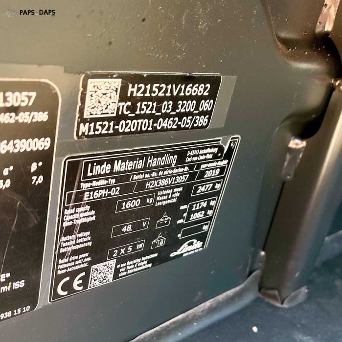 Empilhador elétrico Linde E16PH-02 (2019)