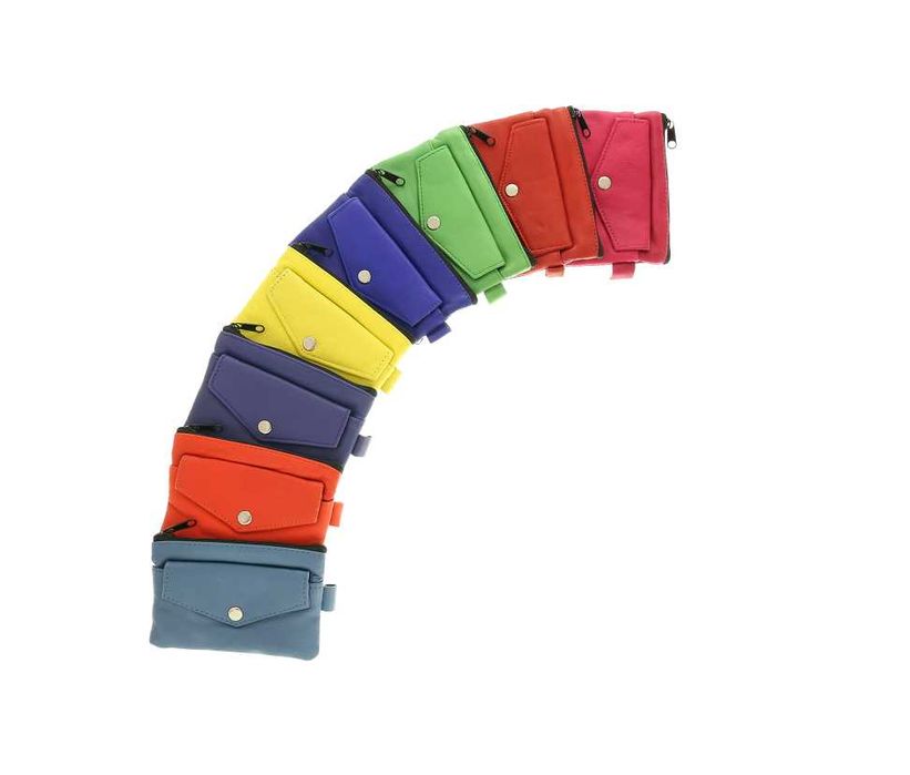 Pomarańczowe etui na klucze kluczówka skórzana kolory