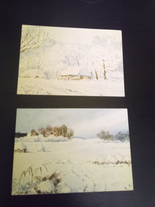 Pocztówki graf. Wiktor Zin PRL 8 szt