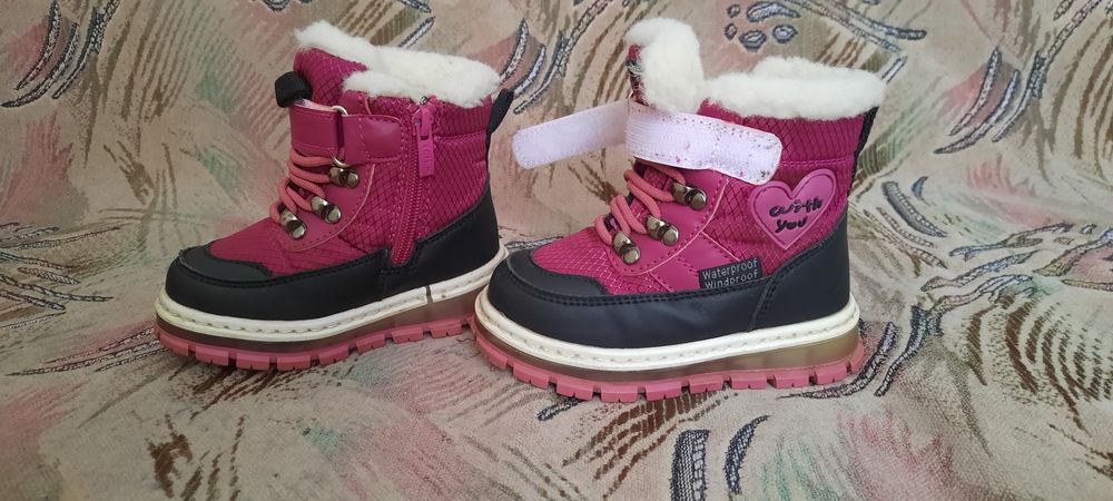 Зимові чобітки для дівчинки,  23 розмір,  14 см