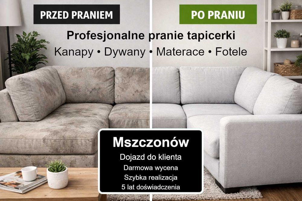 Mszczonów Pranie tapicerki – kanapy, dywany, fotele, narożniki | Dojaz