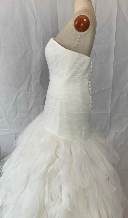 Nowa Suknia ślubna 38 Syrena falbany outlet rybka falbany vintage wady