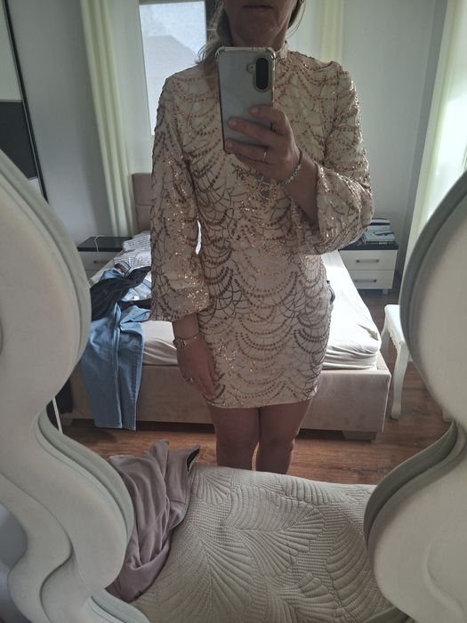 Nowa sukienka złota  M