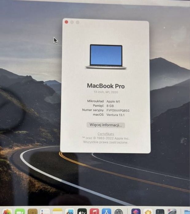 Macbook Pro 13 cali M1 2020 stan idealny