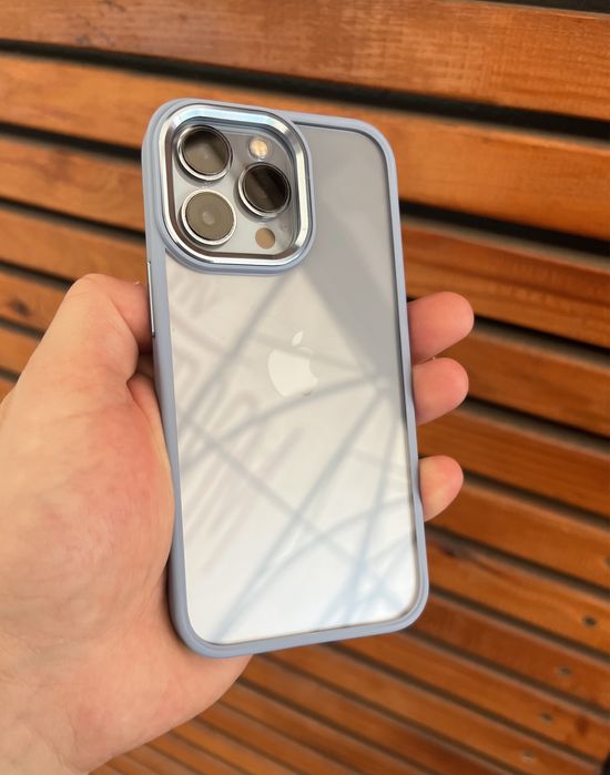 Чехол Iphone 13 Pro Max grey, 14 Pro, 16 Pro Max-12 Pro, не желтеет