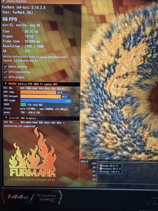 ASUS TUF Gaming F15/144Гц/Intel i5-11400H/DDR4 16G/SSD M2 512GB/nVidia RTX3050Ti 4G